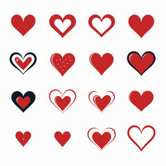 free vector heart collection set