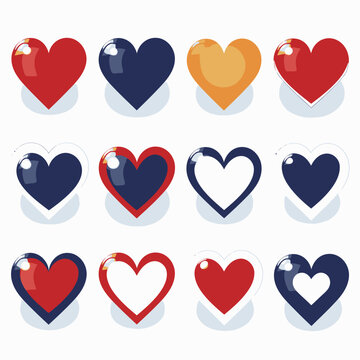 free vector heart collection set