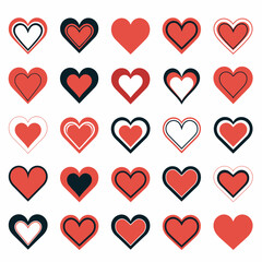 free vector heart collection set