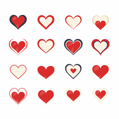 free vector heart collection set
