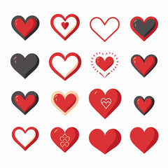 free vector heart collection set