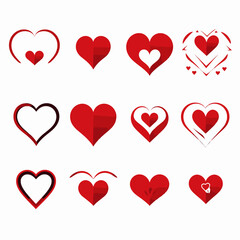 free vector heart collection set