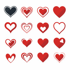 free vector heart collection set