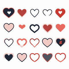 free vector heart collection set