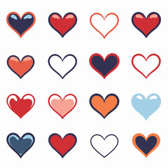 free vector heart collection set