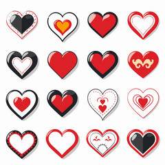 free vector heart collection set