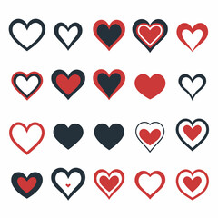 free vector heart collection set