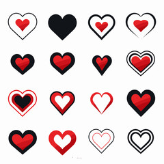 free vector heart collection set