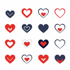 free vector heart collection set