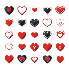 free vector heart collection set