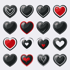 free vector heart collection set