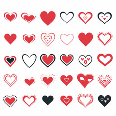 free vector heart collection set