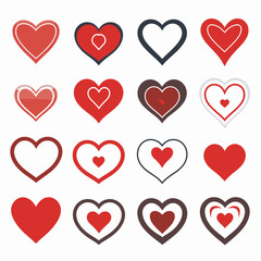 free vector heart collection set