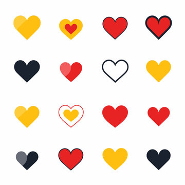 free vector heart collection set
