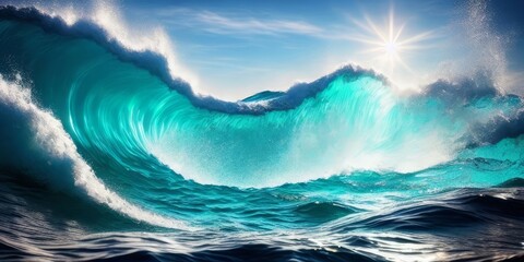 Beautiful blue water with waves. 
