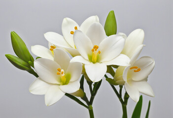 Fototapeta na wymiar Fragrant freesia blooms for a fresh touch