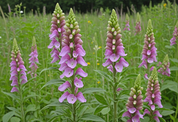 Newly blossoming foxglove