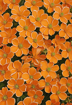 Orange button daisy flowers by Ursinia anthemoides