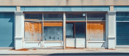 Empty storefronts in commercial areas.