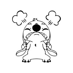 Stitch Designs, silhouette cute cartoon character, black and white, coloring pages