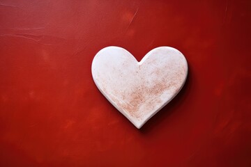 Obraz premium White heart on red background. Postcard. Banner. MOC AP. Space for text. Valentine's Day.