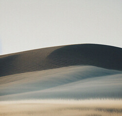 Landscape with mountains. Minimalist background with empty copy space. Nature backdrop. Beautiful natural flyer, card design. Nature Template for presentation or product.
