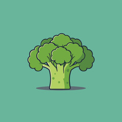 Broccoli cute cartoon illustration