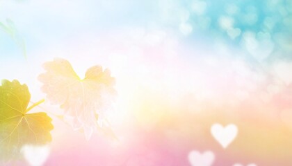 the nature background s color tones appeared blurred with the light and sky shining through the leaves the pastel color tones resembled a multicolored white hearts wallpaper giving off a vin