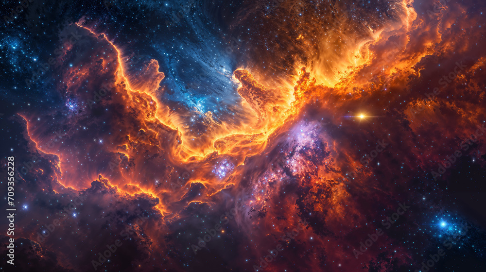 Canvas Prints galaxies and star constellations in deep space and cosmos, fragment of the universe on high definiti