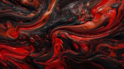 Abstract black and red acrylic painted fluted 3d painting texture luxury background banner on...