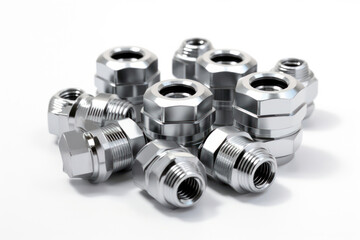 Shiny Metallic Isolated Industrial Equipment on White Background: Mechanical Engineering Repair Tool.