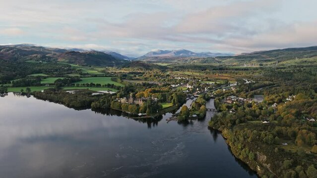 Loch Ness in Fort Augustus Highlands Scotland Aerial view