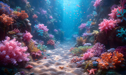 Naklejka na ściany i meble Create enchanting backdrops with underwater themes and magical sea creatures