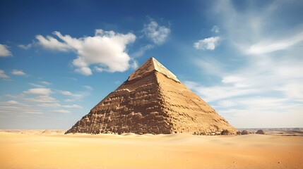 Ancient Marvel: Pyramid Against the Blue Sky