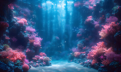Fototapeta na wymiar Create enchanting backdrops with underwater themes and magical sea creatures