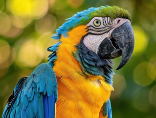 Fototapeta premium Close-up Photography Of Blue And Yellow Macaw