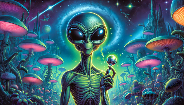 Alien Illustration Generative AI
