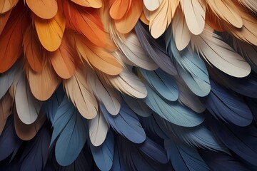 Fototapeta premium bird feathers background pattern, banner, wings background picture, seamless background
