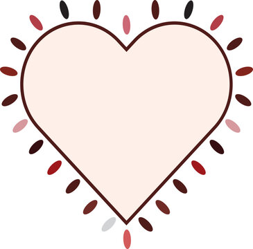 Unique heart shape, Fun heart icon, Pink heart surrounded by stick shapes