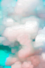 Puffy Storm Cloud with Vibrant Turquoise or Green Sky Behind (filtered photo) with texture Background, Backdrop