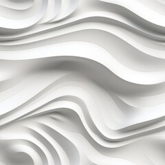 Obraz premium Seamless white wall texture with abstract wave pattern modern geometric overlap layer