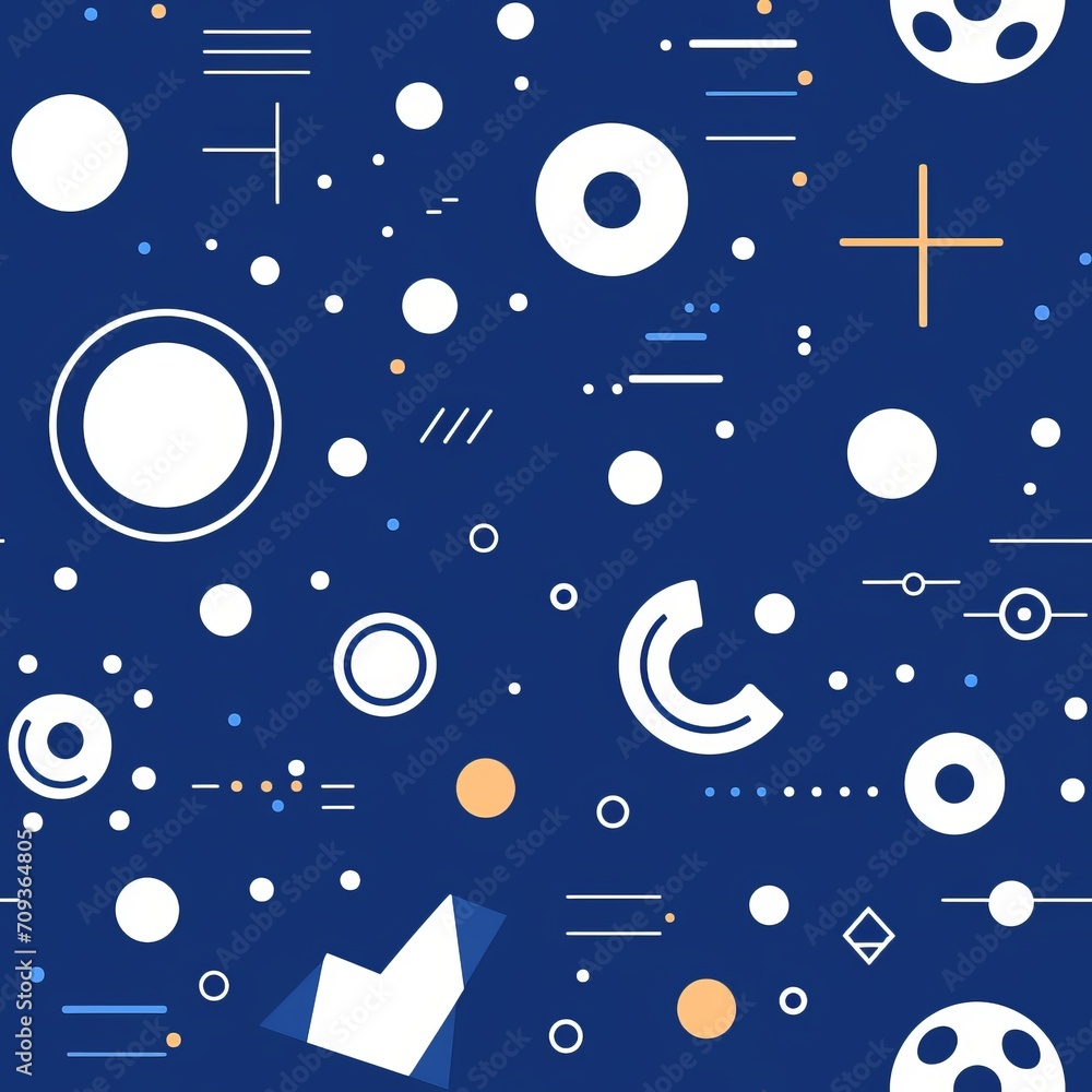 Poster colorful geometric pattern with dynamic assortment of shapes for visually captivating design.