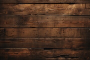 Obraz premium Top view of a textured dark wood background with rich color and natural grain patterns