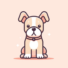 cute dog cartoon style illustration