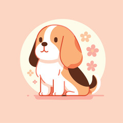 cute dog cartoon style illustration