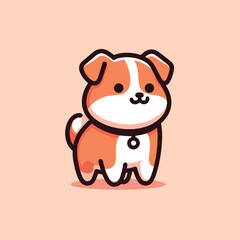 cute dog cartoon style illustration