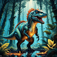 tyrannosaurus rex dinosaur cartoon illustration