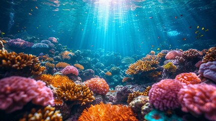 Fototapeta na wymiar Underwater Coral Reef Background