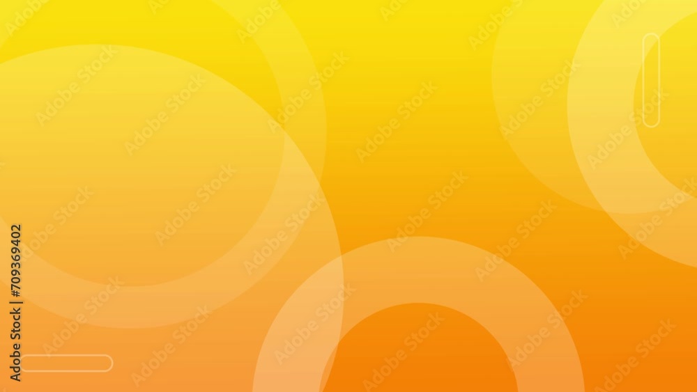 Wall mural abstract yellow and orange background animation with circular shapes