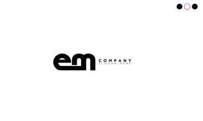EM Alphabet letters Initials Monogram logo ME, E and M